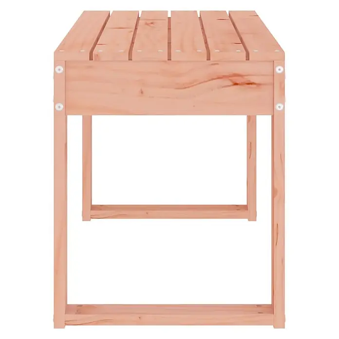Furnicato Gartenbank - Natürliches Douglasie - Hellbraune Lattenbank aus Holz, Seitenansicht.