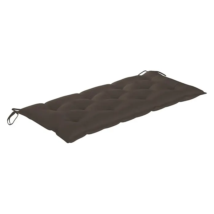 Furnicato Gartenbank Bambus Taupe - B x T x H: 55 x 120 x 90 cm, Taupe - Dunkelbraunes getuftetes Bankkissen mit Befestigungsbändern an jedem Ende.