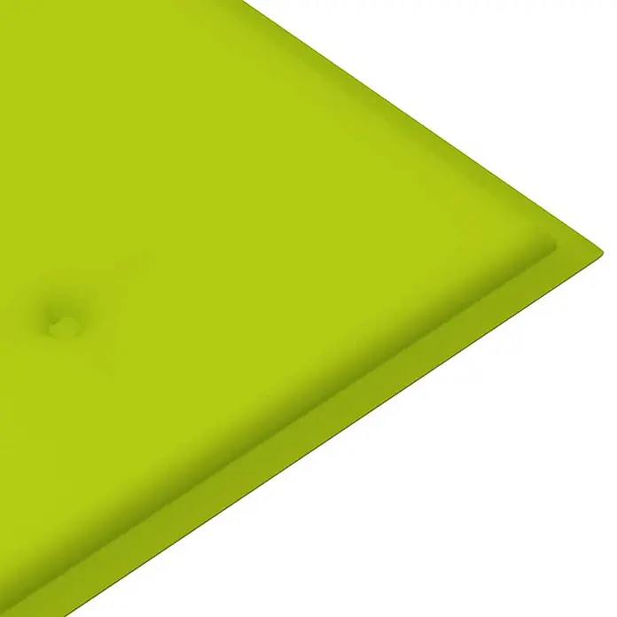 Furnicato Gartenbank Bambus - B x T x H: 55 x 120 x 90 cm, Knallgrün - Limettengrünes Polsterkissen mit Knopfheftung.
