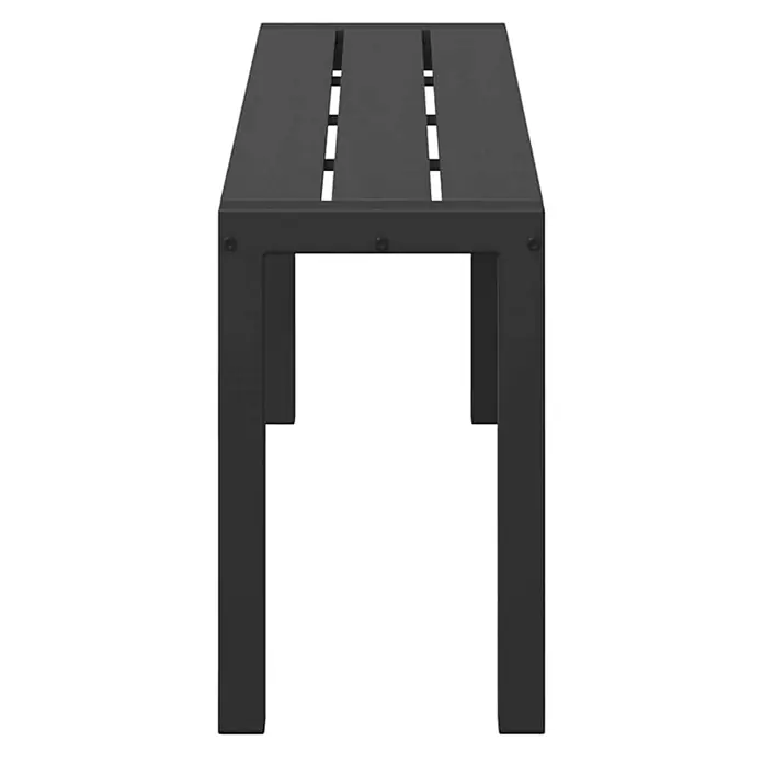 Furnicato Gartenbank Stahl - B x T x H: 28 x 100 x 45 cm, Schwarz - Schwarze Metallbank mit Lattenrostsitz und Vierkantbeinen.