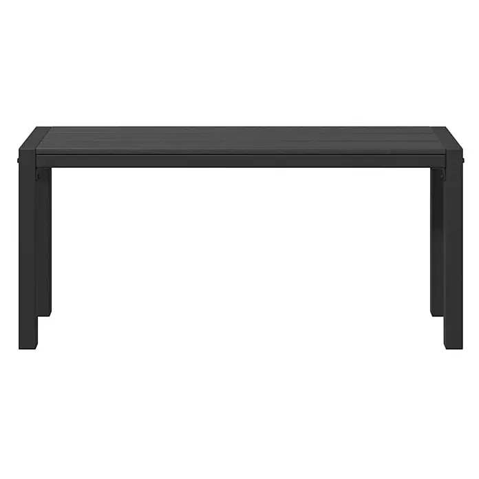 Furnicato Gartenbank Stahl - B x T x H: 28 x 100 x 45 cm, Schwarz - Dunkelgrauer rechteckiger Gartentisch mit Lattenplatte und Metallrahmen.
