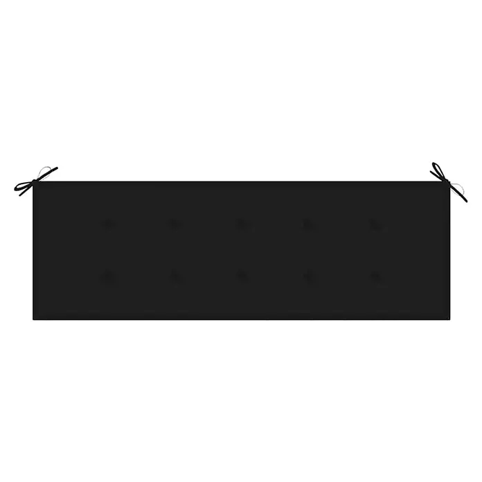 Furnicato Gartenbank Eukalyptusholz geölt - B x T x H: 150 x 60 x 89 cm, Schwarz - Schwarz rechteckiges getuftetes Sitzkissen mit Eckbändern.