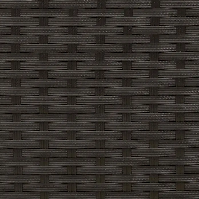 Furnicato Gartenbank pulverbeschichtet - B x T x H: 60 x 105 x 112 cm, Schwarz - Dunkelbraune, dicht gewebte Kunstfaser-Rattan-Textur.