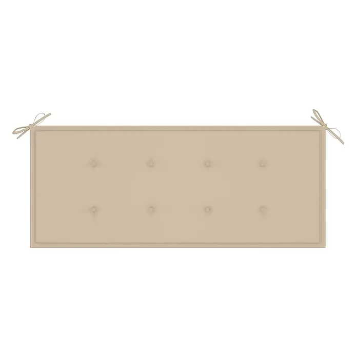 Furnicato Gartenbank - B x T x H: 60 x 120 x 89 cm, Beige - Rechteckiges beiges, getuftetes Kissen mit Bindebändern.