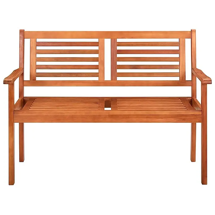 Furnicato Gartenbank - B x T x H: 60 x 120 x 89 cm, Taupe - Braune Holz-Gartensitzbank für zwei Personen mit Lattenrost-Design.