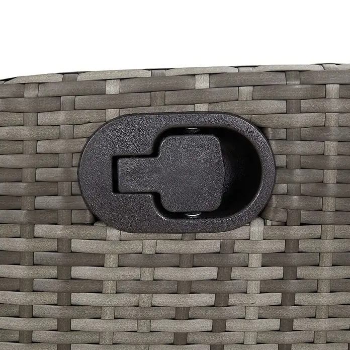 Furnicato Gartenbank PE-Rattan - B x T x H: 104 x 86 x 83 cm, Grau - Dunkelgrauer Kunststoff-Liegegriff auf grauem Rattangeflecht.