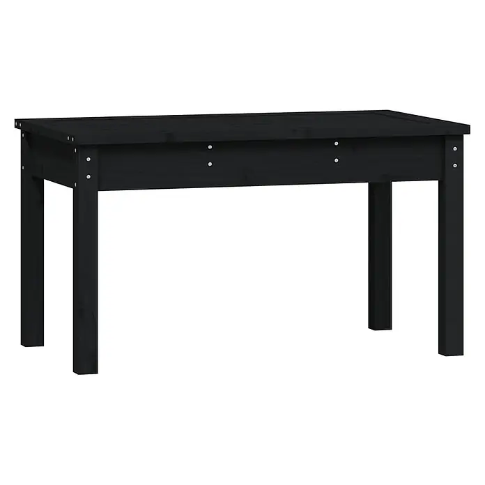 Furnicato Gartenbank Kiefer-Massivholz - B x T x H: 80 x 44 x 45 cm, Schwarze Kiefer - Schwarzes Hochbeet aus Holz mit Lattenrostplatte.