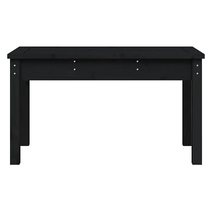 Furnicato Gartenbank Kiefer-Massivholz - B x T x H: 80 x 44 x 45 cm, Schwarze Kiefer - Schwarzer Holztisch mit stabilen Beinen und Lattenplatte.