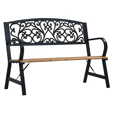 Furnicato  Gartenbank Massivholz Gusseisen