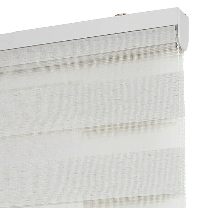 Estor noche y día Duolux - An x Al: 100 x 250 cm, Lino - Elegantes estores enrollables dobles blancos para ventanas. Estas persianas modernas ofrecen transmisión de luz y privacidad.