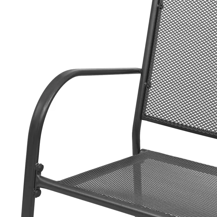 Furnicato Gartenbank pulverbeschichtet Anthrazit - B x T x H: 108 x 60 x 88 cm, Anthrazit - Dunkelgrauer Metallgitterstuhl mit rohrförmiger Armlehne.
