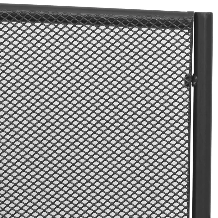 Furnicato Gartenbank pulverbeschichtet Anthrazit - B x T x H: 108 x 60 x 88 cm, Anthrazit - Schwarzes Streckmetallgitterpaneel mit stabilem schwarzem Metallrahmen.