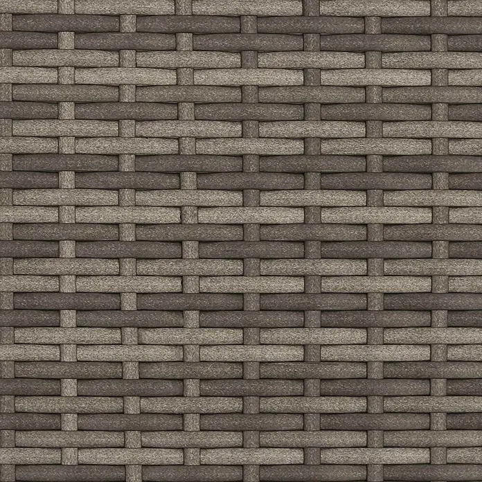 Furnicato Gartenbank - B x T x H: 60 x 60 x 112 cm, Grau und Dunkelgrau - Zweifarbiger, braun-grauer geflochtener Rattan-Stil.