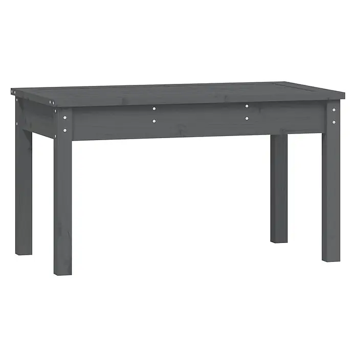 Furnicato Gartenbank Kiefer-Massivholz - B x T x H: 80 x 44 x 45 cm, Graue Kiefer - Grauer Holztisch für den Garten.