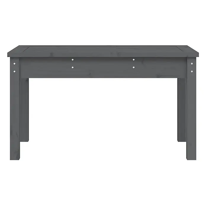 Furnicato Gartenbank Kiefer-Massivholz - B x T x H: 80 x 44 x 45 cm, Graue Kiefer - Grauer Holztisch für den Garten mit Lattenplatte.