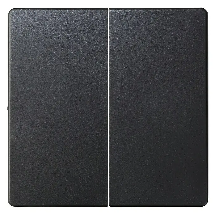 Simon 82 Tapa doble para mecanismo - Negro, Plástico, Colocar - Interruptor doble negro para luces o dispositivos eléctricos, diseño moderno con superficie mate para interiores elegantes.