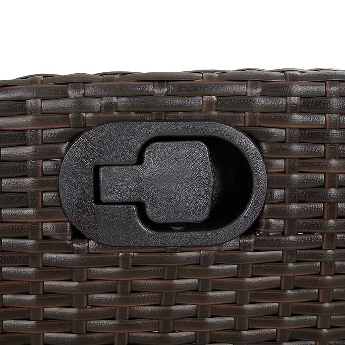 Furnicato Gartenbank PE-Rattan - B x T x H: 104 x 86 x 83 cm, Braun - Schwarzer Kunststoffgriff in dunkelbraunem Korbflechtwerk.
