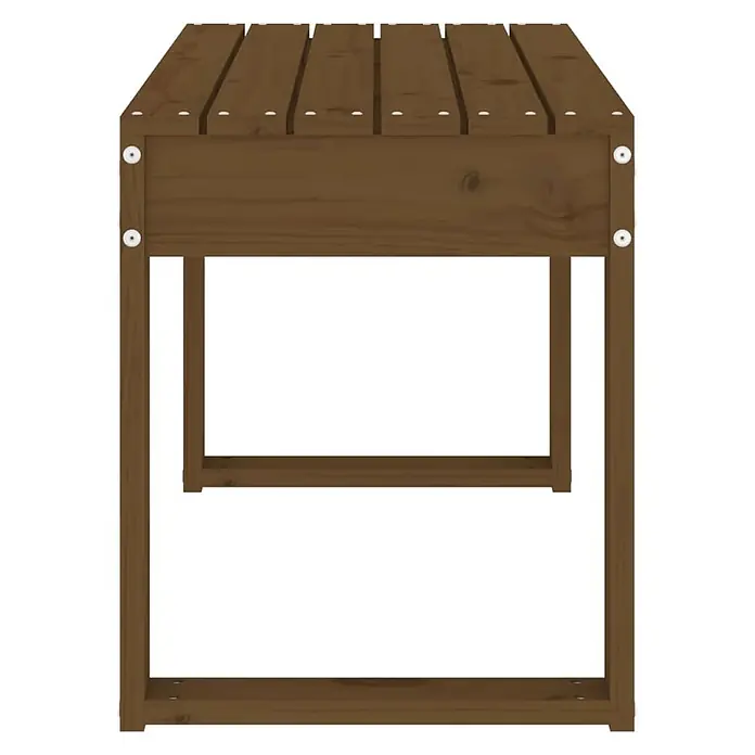 Furnicato Gartenbank - Honigbraune Kiefer - Braune Outdoor-Sitzbank aus Holzlatten mit sichtbaren Befestigungen.