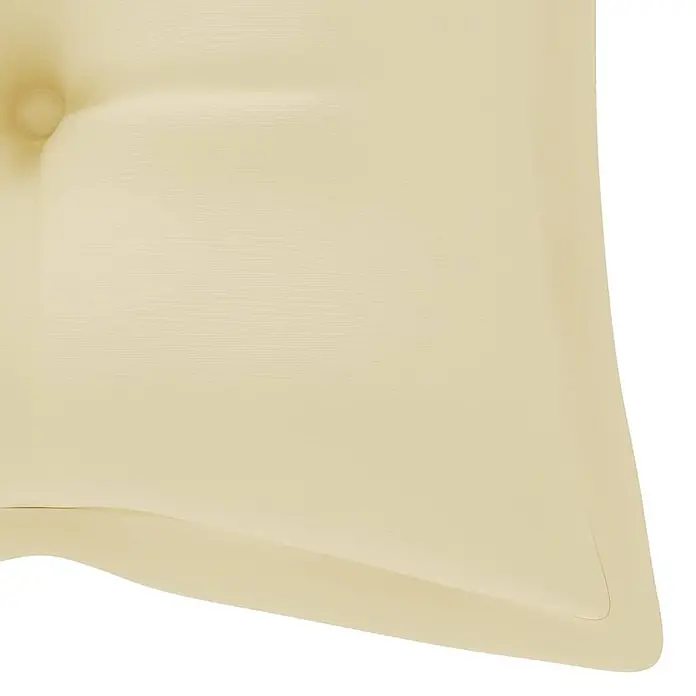 Furnicato Gartenbank Akazienholz geölt - B x T x H: 58 x 120 x 90 cm, Creme - Cremefarbenes, getuftetes Kissen.