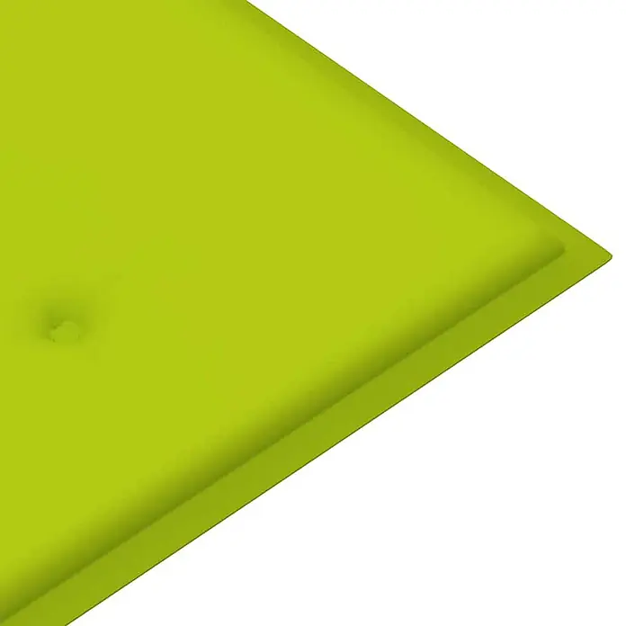 Furnicato Gartenbank Akazienholz geölt - B x T x H: 58 x 120 x 90 cm, Knallgrün - Limettengrünes Polsterpaneel mit einer Knopfheftung.