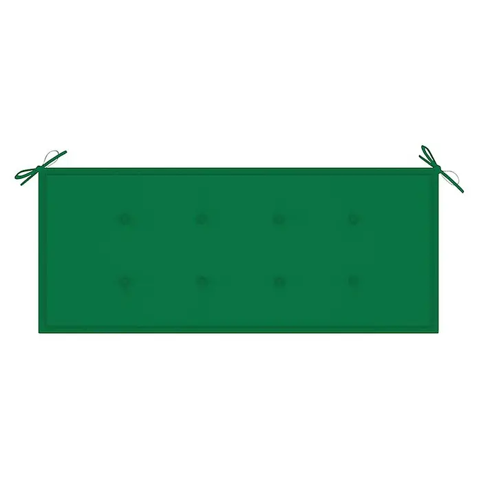 Furnicato Gartenbank - B x T x H: 38 x 118 x 45 cm, Grün - Grünes, rechteckiges, getuftetes Kissen mit Bändern, geeignet für eine Bank oder Sitzfläche.