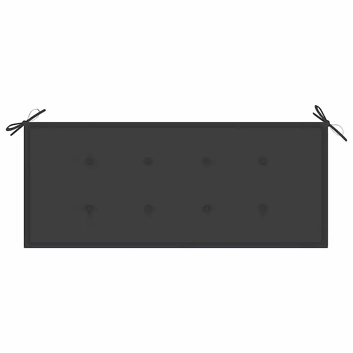 Furnicato Gartenbank - B x T x H: 60 x 120 x 89 cm, Anthrazit - Dunkelgraues rechteckiges getuftetes Bankkissen mit Bändern.