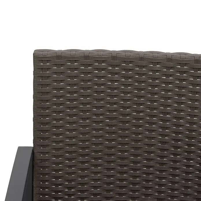 Furnicato Gartenbank PP-Rattan Anthrazit - B x T x H: 103,5 x 57 x 77,5 cm, Braun - Rückenlehne aus dunkelbraunem Polyrattan-Geflecht mit dunkelgrauem Metallrahmen.