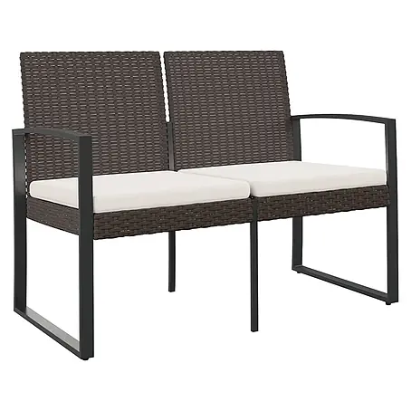 Furnicato  Gartenbank PP-Rattan Anthrazit