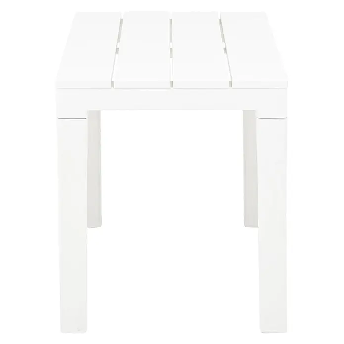 Furnicato Gartenbank Kunststoff Holzoptik - B x T x H: 60 x 38,5 x 45 cm, Weiß - Weißer Beistelltisch für den Außenbereich mit Lattenrost und vier stabilen Beinen.