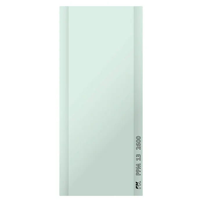 Placo Saint-Gobain Placa de yeso laminado FK PPM13 - 2,6 x 1,2 m, Espesor: 13 mm - Una hoja de producto rectangular de color azul claro FK PPM 13 2600, ideal para presentaciones y documentación.