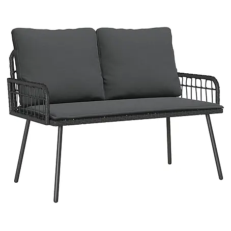 Furnicato  Gartenbank Poly-Rattan Anthrazit