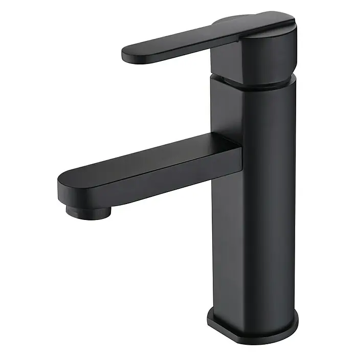 Imex Roma Grifo de lavabo - Negro - Grifo negro para el baño. Diseño moderno para lavabos con un aspecto elegante y minimalista.