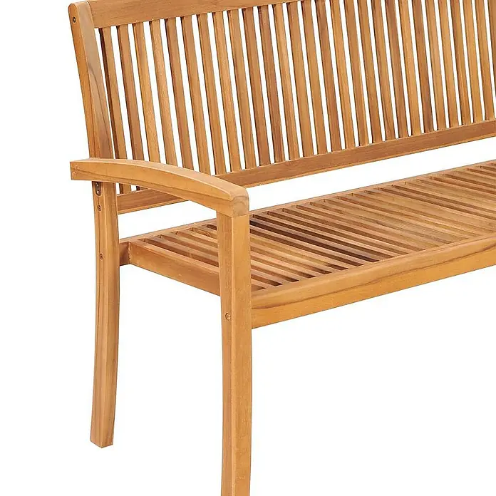 Furnicato Gartenbank Teak-Hartholz - B x T x H: 159 x 57,5 x 90 cm, Braun - Gartenbank aus Teakholz mit Latten-Sitz und -Rückenlehne, sowie Armlehnen.