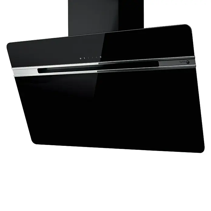 Turboair Campana extractora Thunder - Ancho: 90 cm, 757 m³/h, Negro - Campana extractora de cocina negra moderna. La campana garantiza un aire limpio durante la cocción e impresiona con su aspecto elegante.