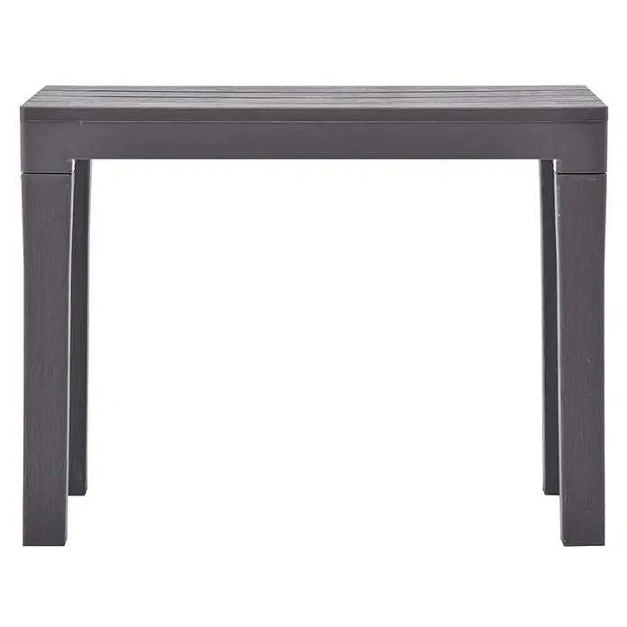 Furnicato Gartenbank Kunststoff Moccafarben - B x T x H: 60 x 38,5 x 45 cm, Mokka - Dunkelgrauer rechteckiger Gartentisch mit Lattenplatte und quadratischen Beinen.