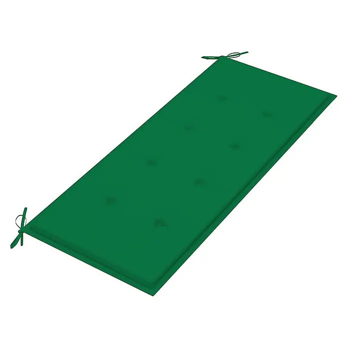 Furnicato Gartenbank - B x T x H: 60 x 120 x 89 cm, Grün - Grünes, rechteckiges, getuftetes Outdoor-Kissen mit Bändern.