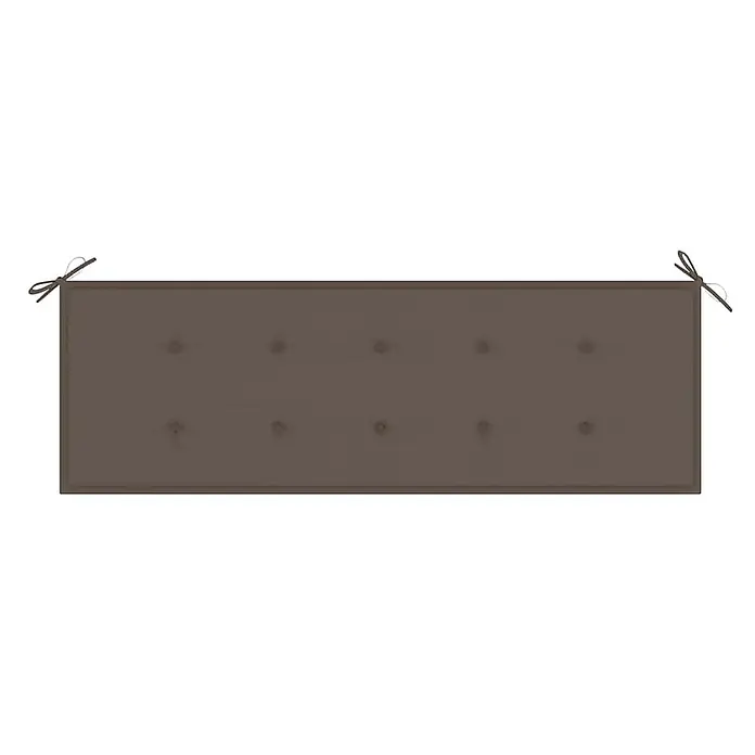 Furnicato Gartenbank Eukalyptusholz geölt - B x T x H: 150 x 60 x 89 cm, Taupe - Gestepptes braunes Bankkissen mit Eckbändern.