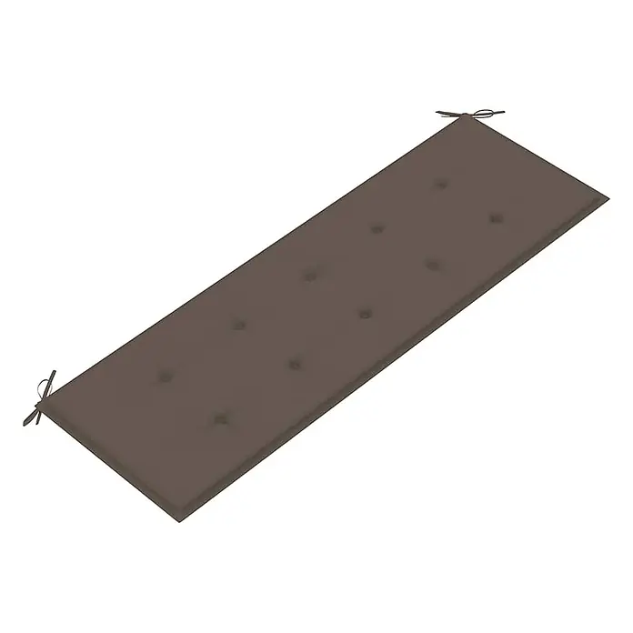 Furnicato Gartenbank Eukalyptusholz geölt - B x T x H: 150 x 60 x 89 cm, Taupe - Braunes, getuftetes Bankkissen mit Bindebändern an beiden Enden.