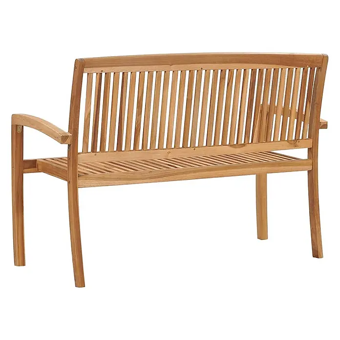 Furnicato Gartenbank Teak-Hartholz - B x T x H: 120 x 57,5 x 90 cm, Braun - Gartenbank aus Teakholz mit Lattenrückenlehne, Sitzfläche und geschwungenen Armlehnen.