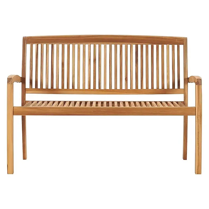 Furnicato Gartenbank Teak-Hartholz - B x T x H: 120 x 57,5 x 90 cm, Braun - Gartenbank aus Naturholz-Teak mit Lattenrückenlehne und Sitzfläche.