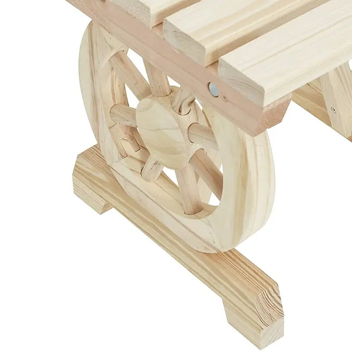 Furnicato Gartenbank Tannen-Massivholz - B x T x H: 115 x 28 x 39,5 cm, Braun - Hölzerner Rad-Pflanzkasten mit Lamellenboden und stabiler Basis.