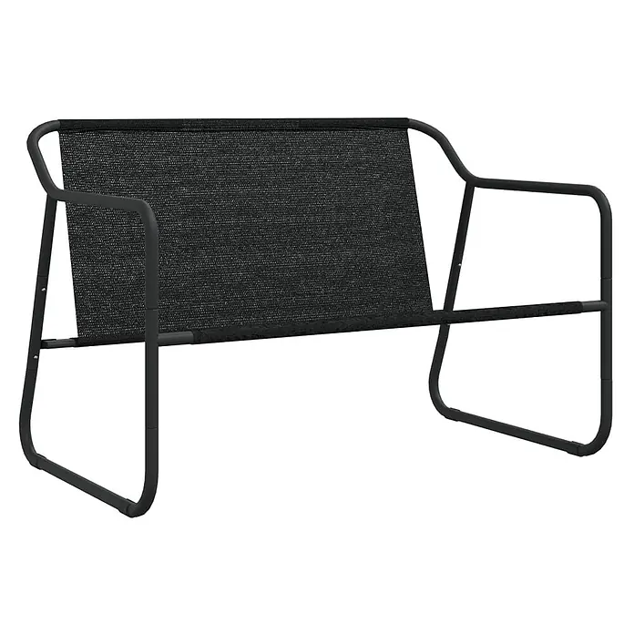 Furnicato Gartenbank Texteline Anthrazit - B x T x H: 110 x 70 x 74 cm, Anthrazit - Schwarze Metallgartenbank mit Netzrückenlehne und -sitz, ideal zur Entspannung im Freien.