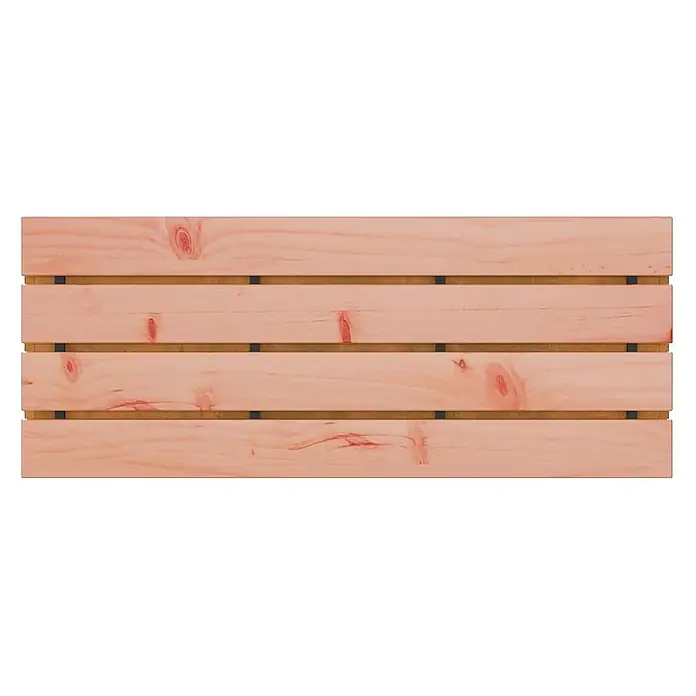 Furnicato Gartenbank - B x T x H: 40 x 40 x 43 cm, Wetterfeststahl - Helles Holzlamellenpaneel mit sichtbaren Ästen und dunklen Verbindern.