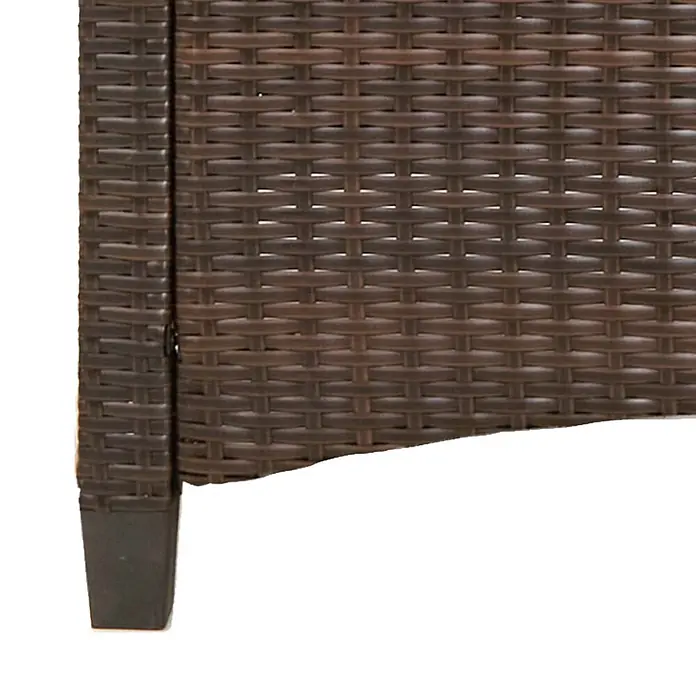 Furnicato Gartenbank pulverbeschichtet - B x T x H: 60 x 105 x 112 cm, Braun und Rot - Braunes Geflechtmöbelstück mit dunklem Fuß.