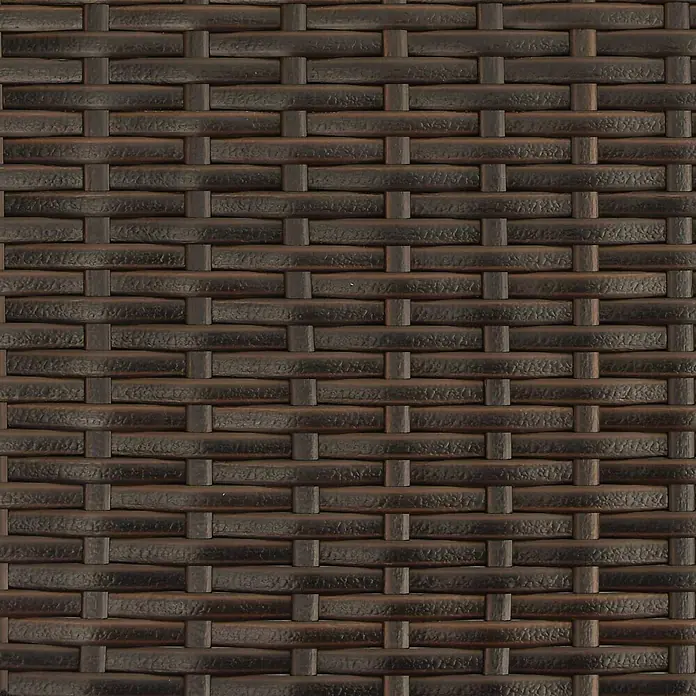 Furnicato Gartenbank pulverbeschichtet - B x T x H: 60 x 105 x 112 cm, Braun und Rot - Dunkelbraune geflochtene Rattan-Textur.