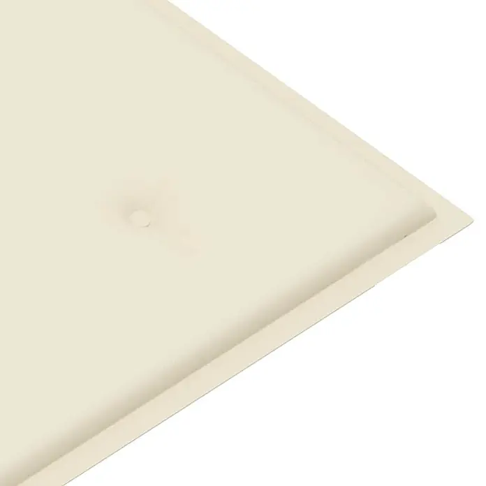 Furnicato Gartenbank Teakholz lackiert - B x T x H: 112 x 55 x 94 cm, Creme - Helles beiges getuftetes Kissen mit erhöhtem Rand.