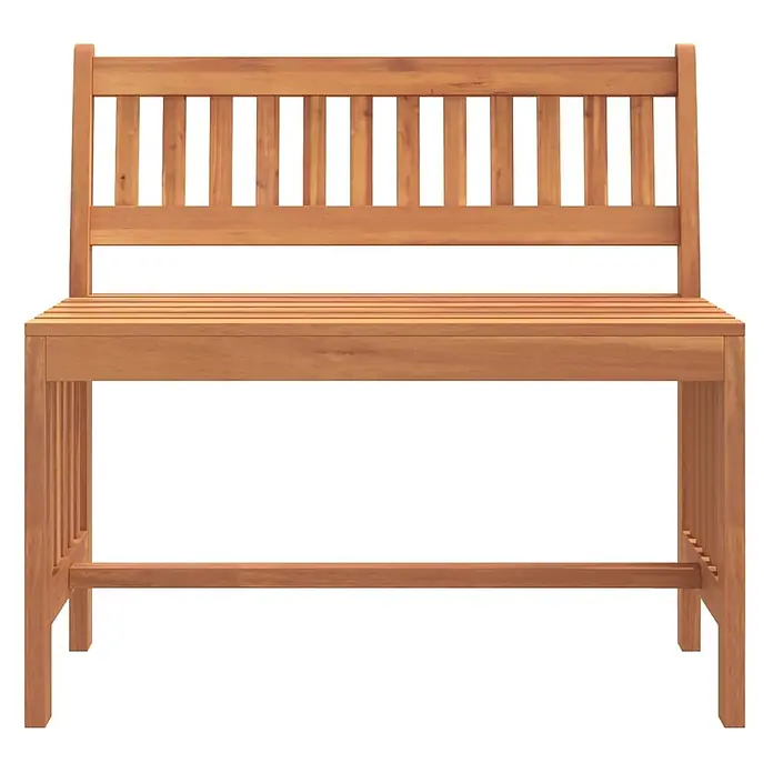 Furnicato Gartenbank Eukalyptusholz geölt - B x T x H: 45 x 80 x 77 cm, Braun - Hellbraune Holzbank mit Lattenrostsitz und Rückenlehne.