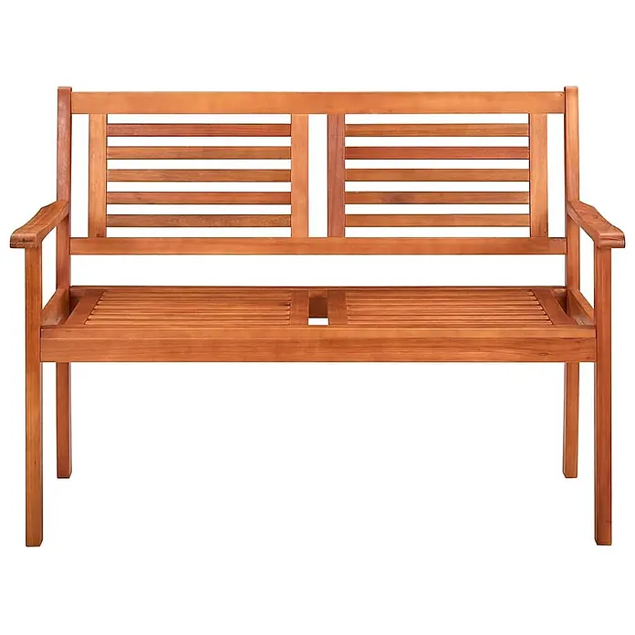 Furnicato Gartenbank - B x T x H: 120 x 60 x 89 cm, Schwarz - Braune Holzgartenbank mit Lattenrostsitz und Rückenlehne sowie Armlehnen.