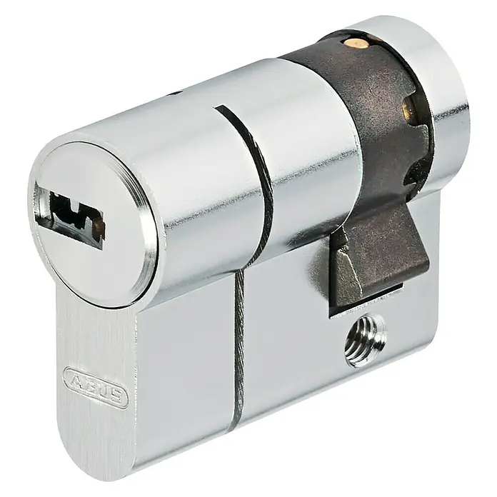 Abus Semicilindro de perfil D6PS - Longitud total interior: 40 mm, Longitud total exterior: 40 mm, Número de llaves: 5 ud. - Un cilindro de perfil ABUS cromado, ideal para puertas de entrada, con un perfil de llave preciso y un alto nivel de seguridad.