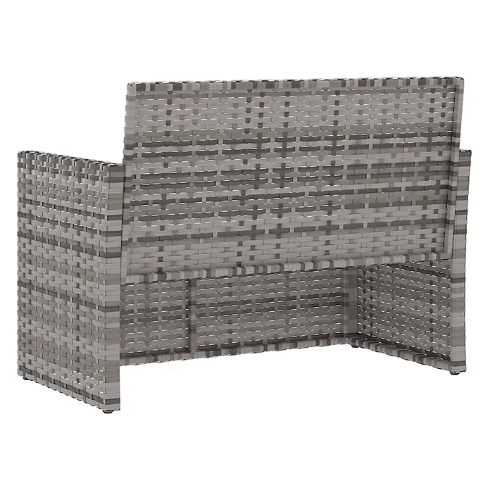 Furnicato Gartenbank - B x T x H: 56 x 105 x 75 cm, Grau - Grauer geflochtener Polyrattan-Gartensessel.